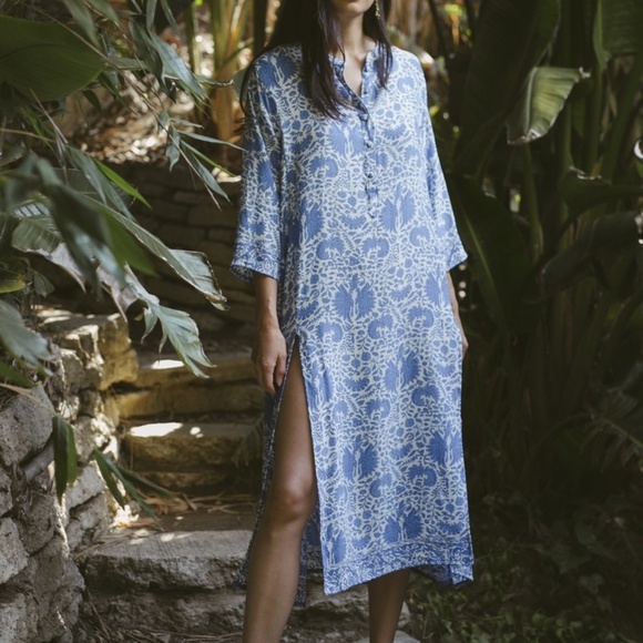 Natalie Martin Blue and White Midi Dress - Picture 3 of 14